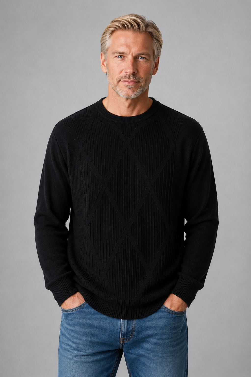 9422 Black Crew Neck Jumper - Tradewinds By Ansett