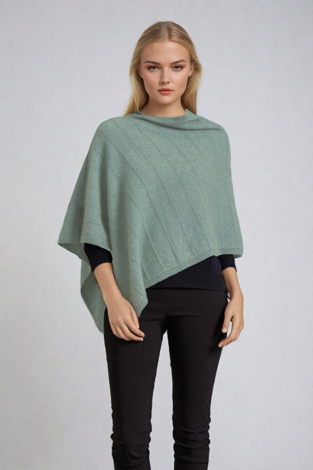 Mint McDonald Possum Merino Self Pattern Poncho