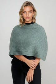 Mint Float Stitch Poncho Possum Merino