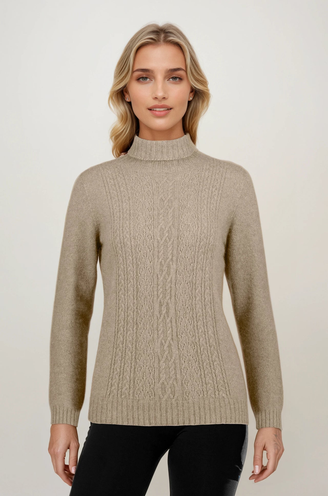 Mocha - Possum Fur Polo Neck Jumper Possum Merino