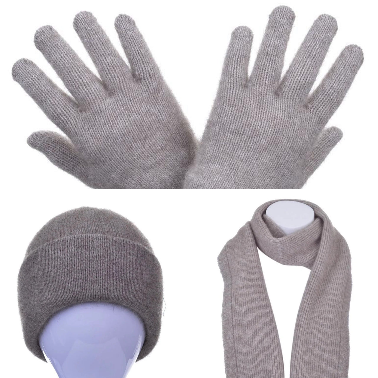 Possum Merino Beanie, Glove & Scarf Set - Mocha
