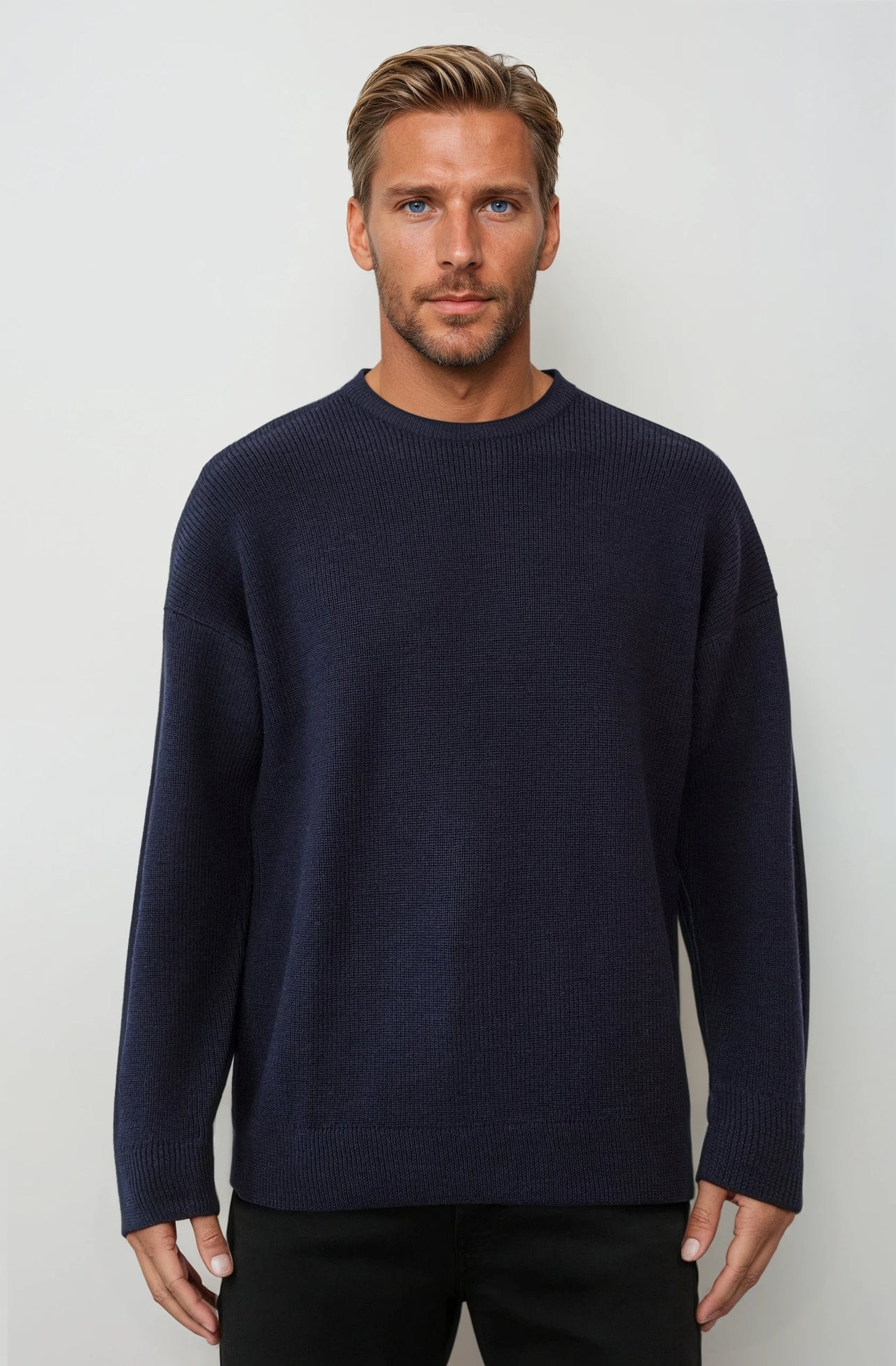 Navy Fisherman Rib - Tradewinds By Ansett Ansett Plain Knitwear