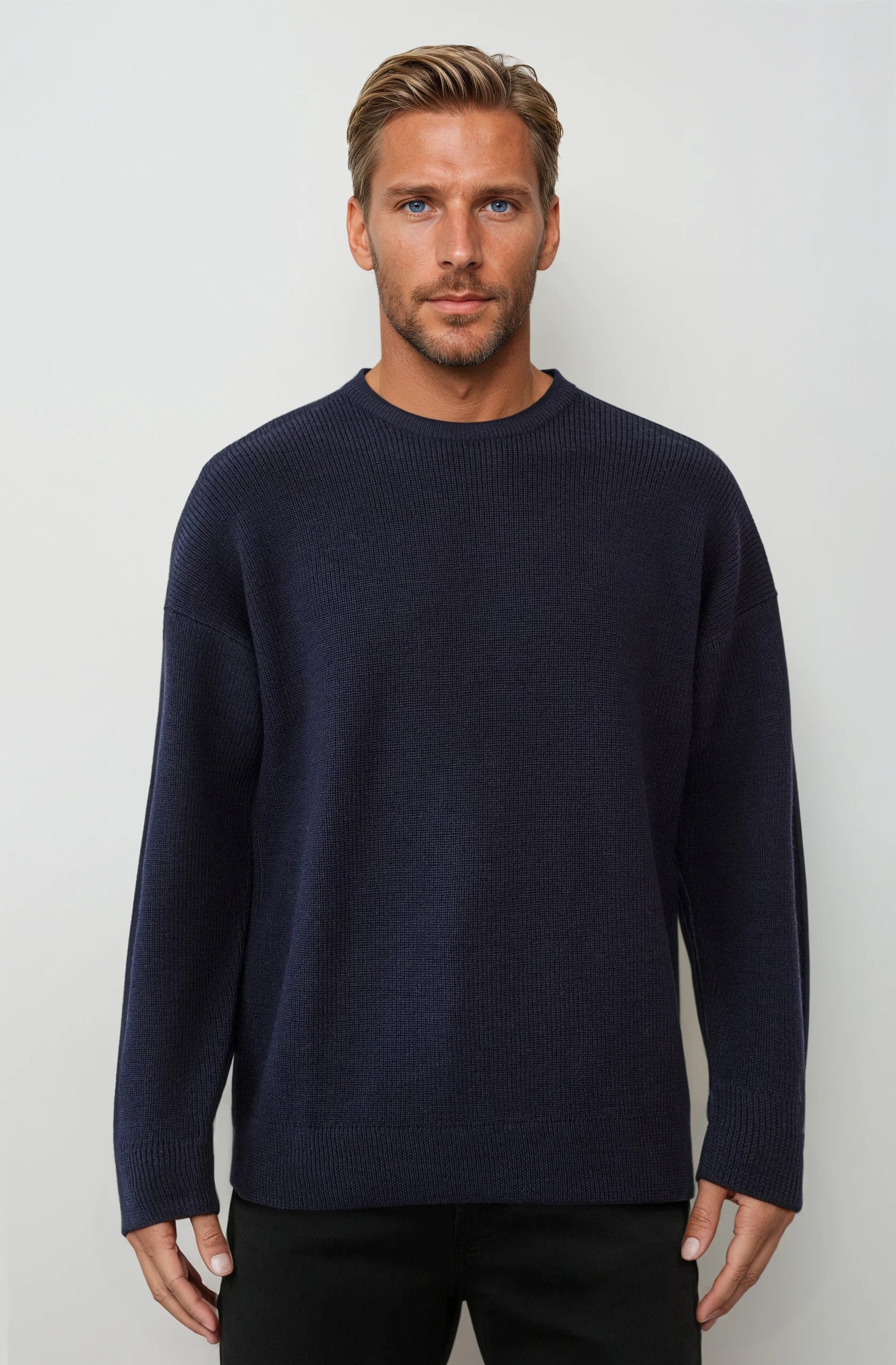 Navy Fisherman Rib - Tradewinds By Ansett Ansett Plain Knitwear