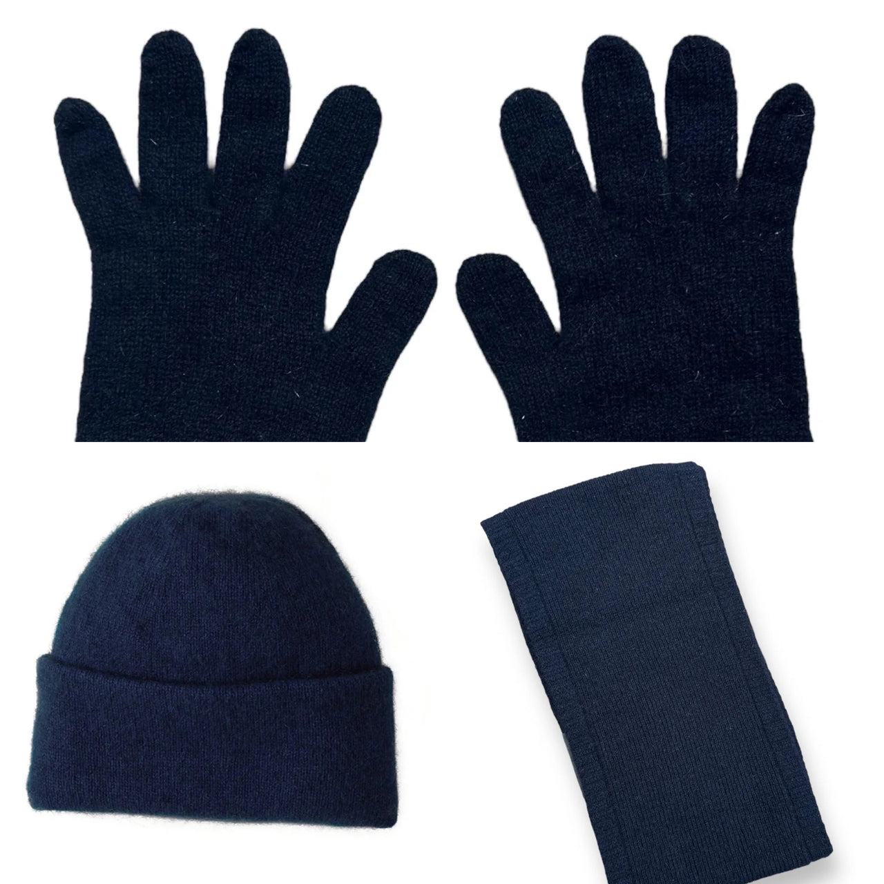 Possum Merino Beanie, Glove & Scarf Set - Navy