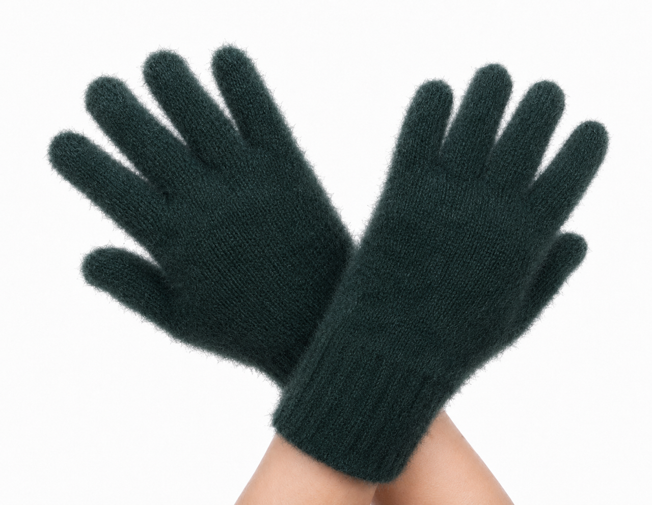 Forest Green Possum Merino and Silk Full Finger Gloves