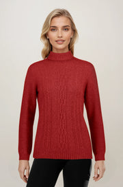 Red - Possum Fur Polo Neck Jumper Possum Merino
