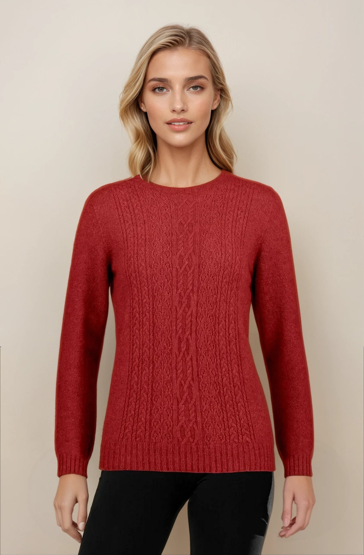 Red - Possum Fur Crew Jumper Possum Merino