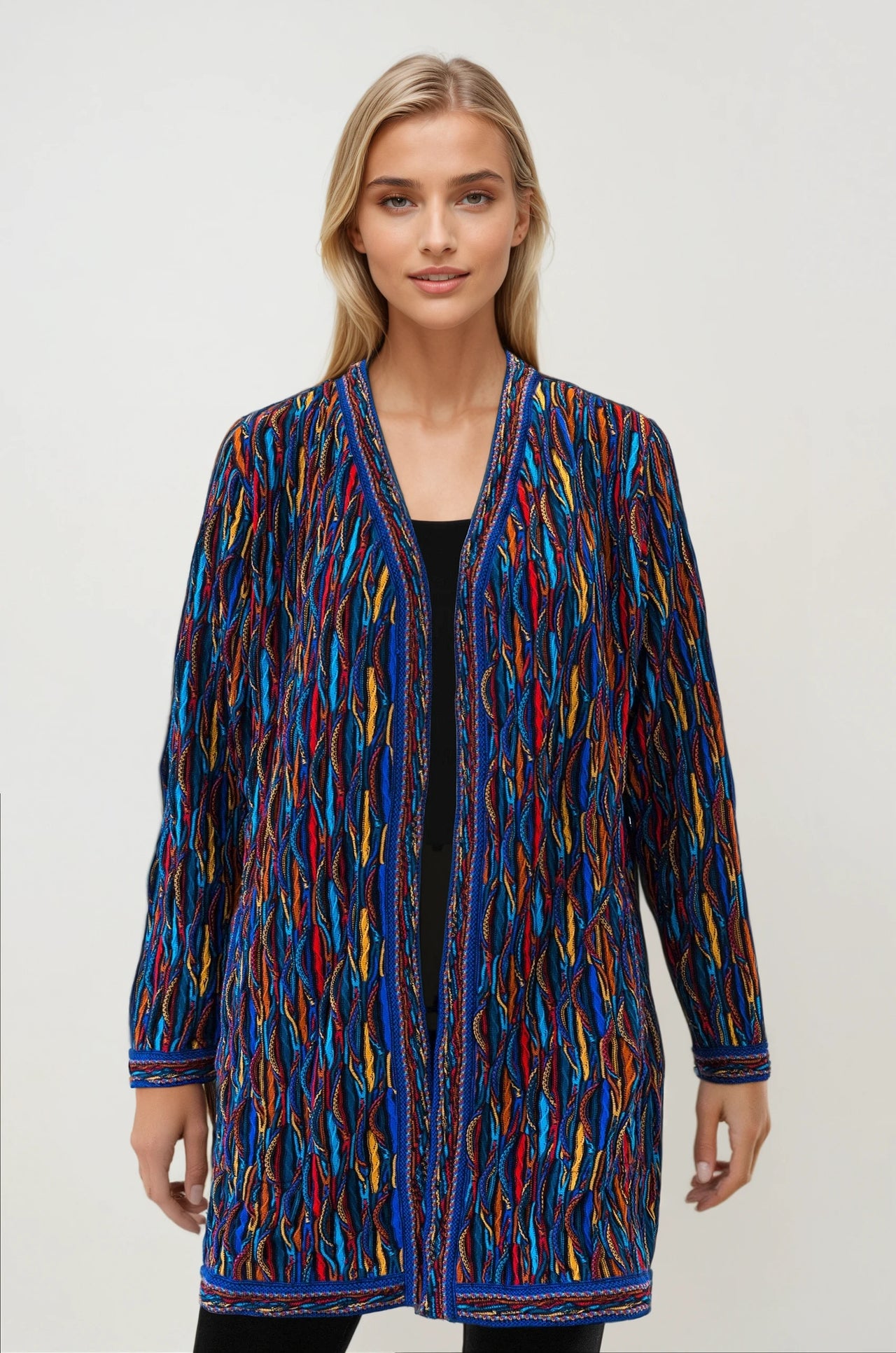 Wave - Bright Ladies Swing Coat Geccu 3D Multi Colour