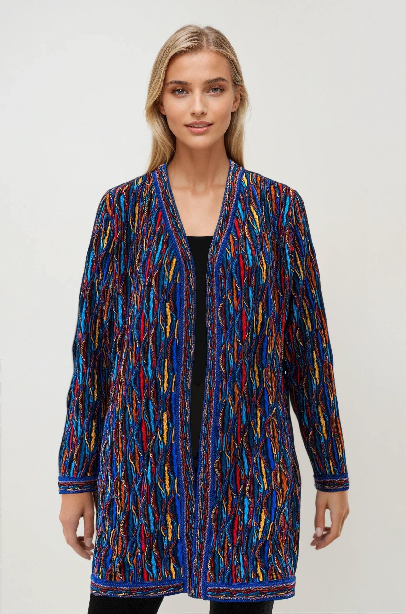 Wave - Bright Ladies Swing Coat Geccu 3D Multi Colour
