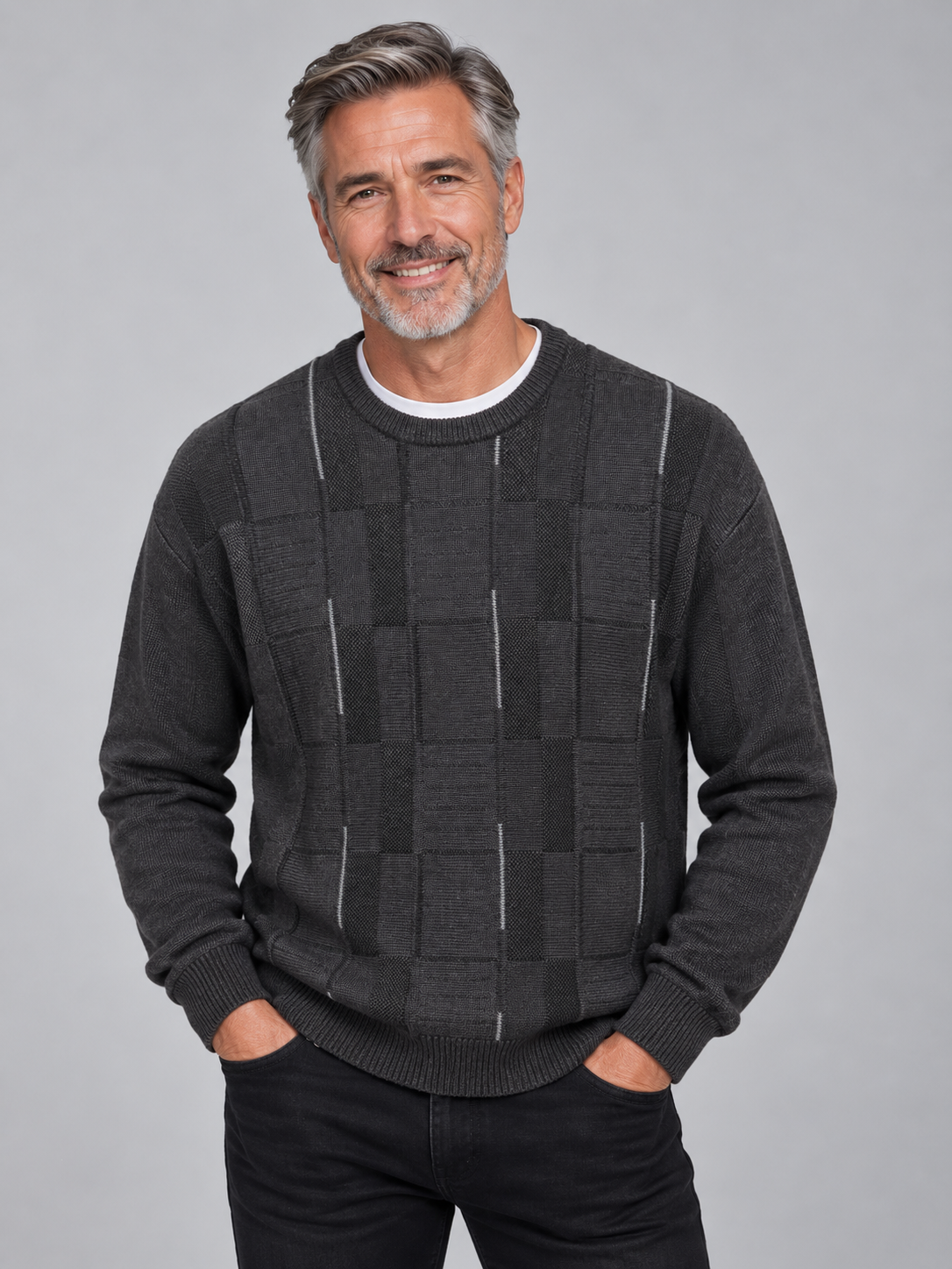 9252 Charcoal Crew Neck Jumper - Tradewinds By Ansett