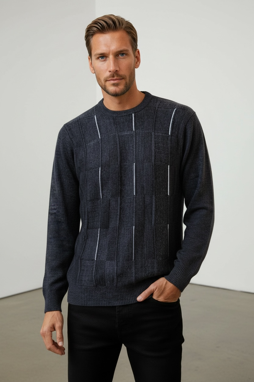 9252 Charcoal Crew Neck Jumper - Tradewinds By Ansett