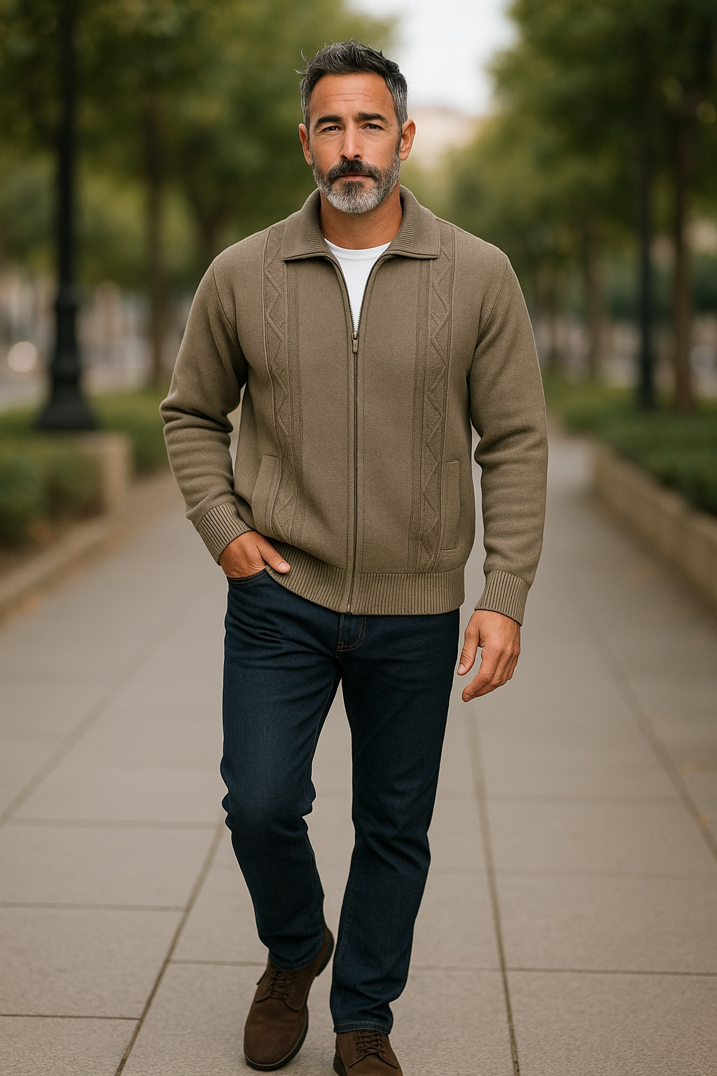 Taupe Tradewinds By Ansett Full Zip Jacket