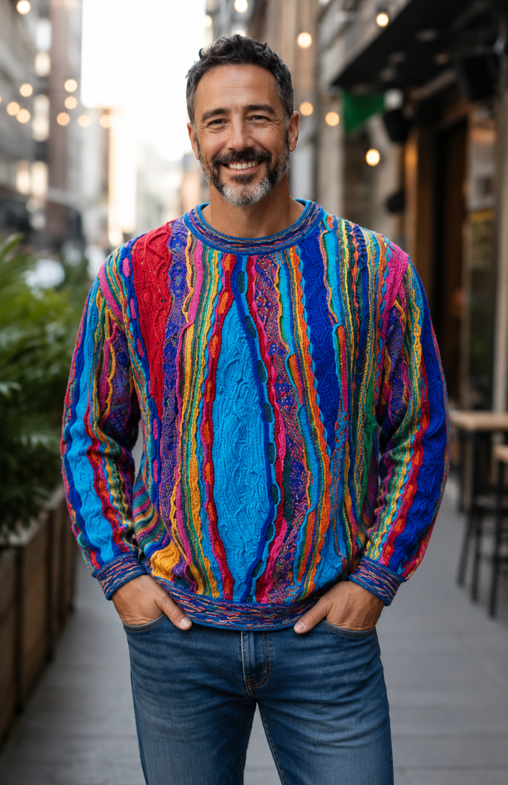 Men’s Colourful Merino Wool Knit Sweater Jumper – Geccu Crown