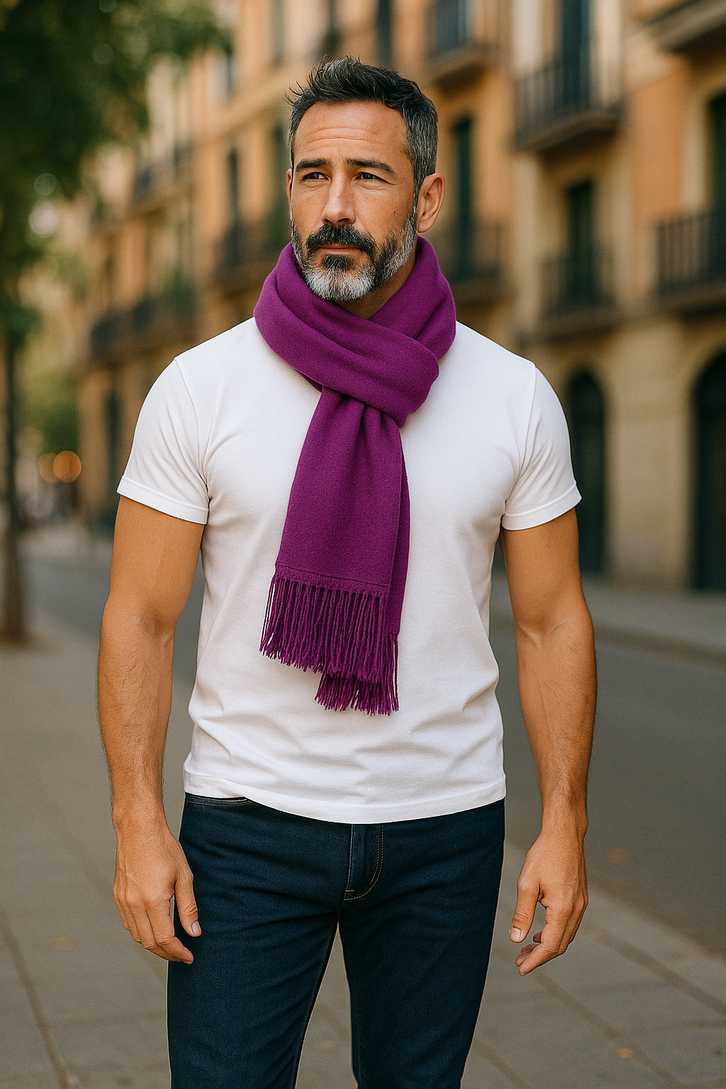 Berry Possum Merino Silk Plain Tubular Scarf