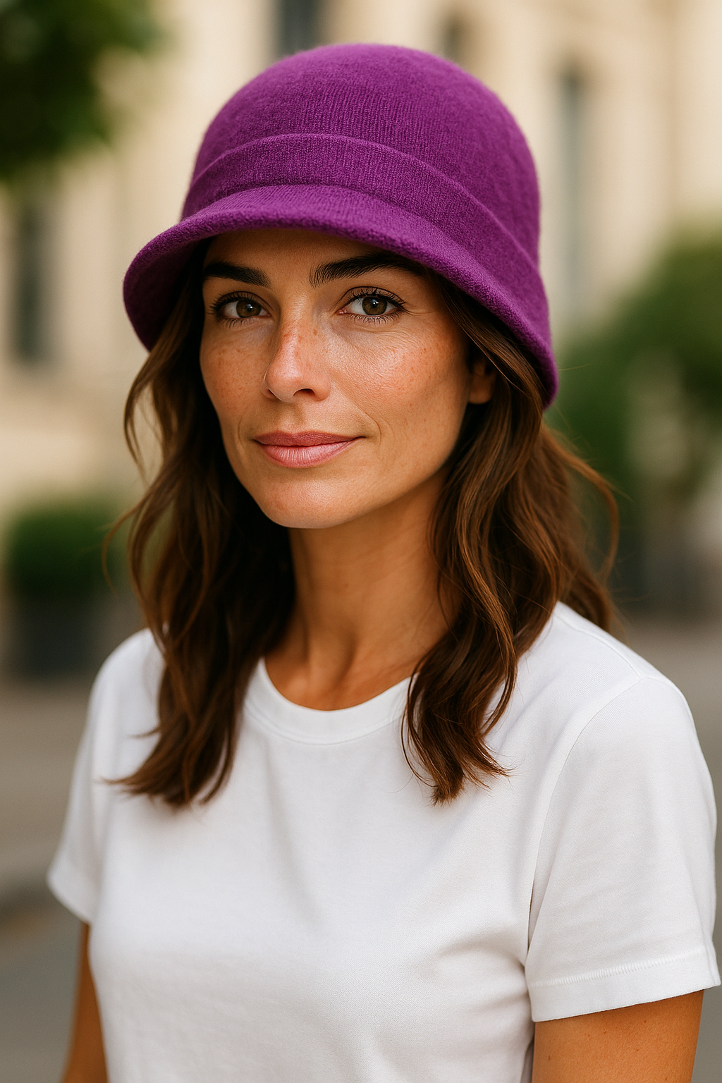 Berry Possum Merino Beanie With Peak