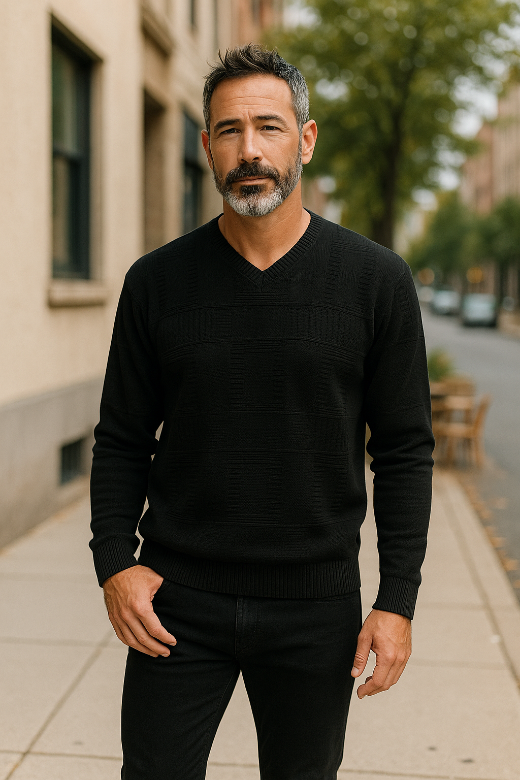 9273 Black V Neck Jumper - Tradewinds By Ansett