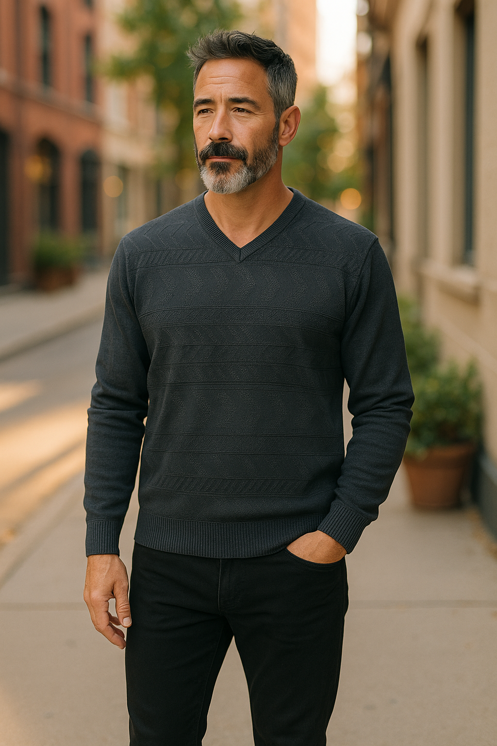 9463 Airforce Blue V Neck Jumper - Tradewinds By Ansett