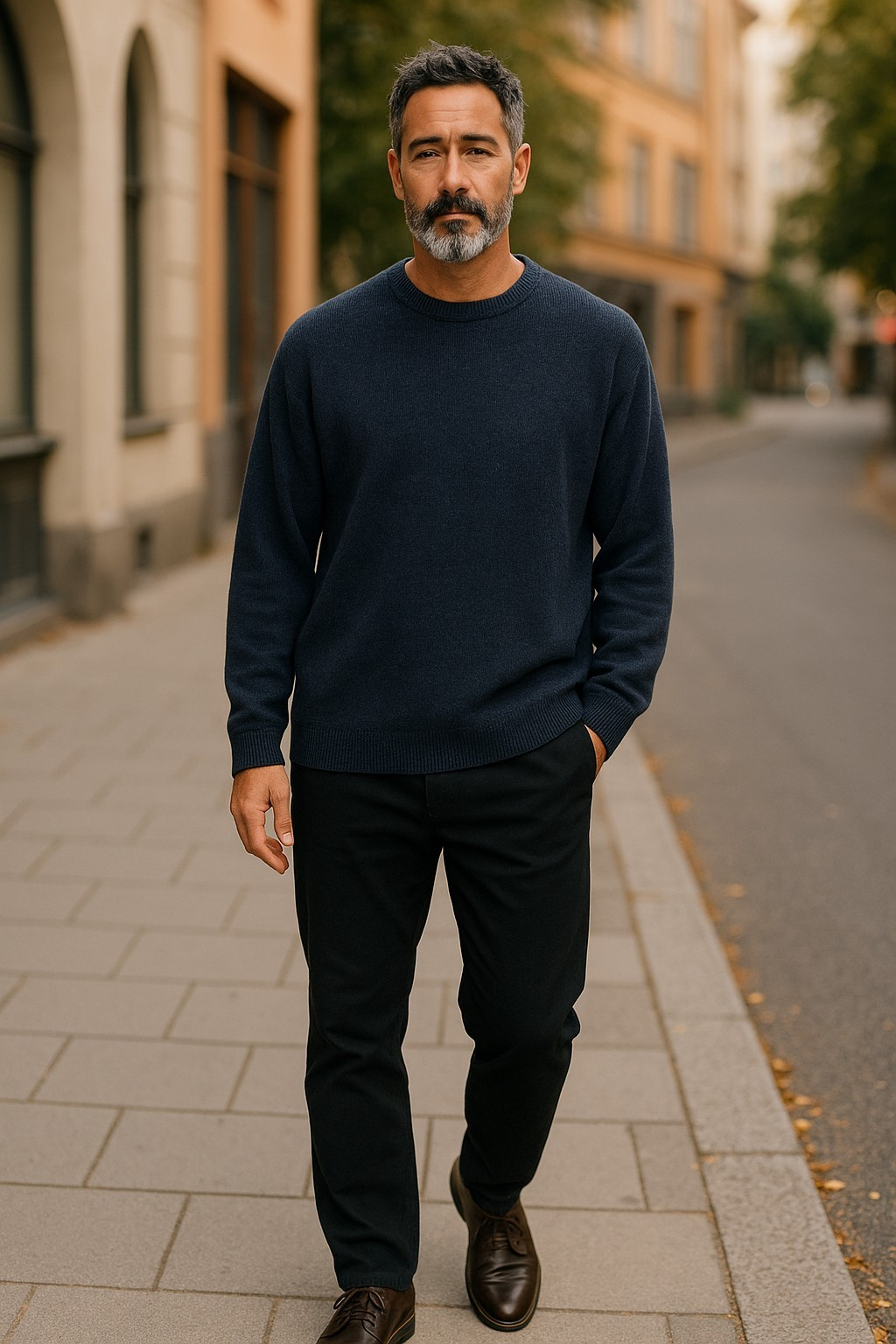 Ansett Pure Wool Charcoal Grey Fisherman Rib Knit Jumper