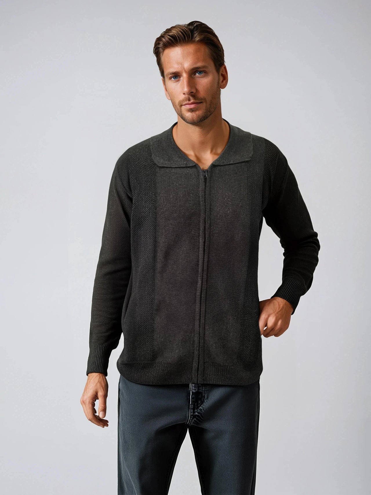 Charcoal Grey Tradewinds By Ansett Full Zip Jacket