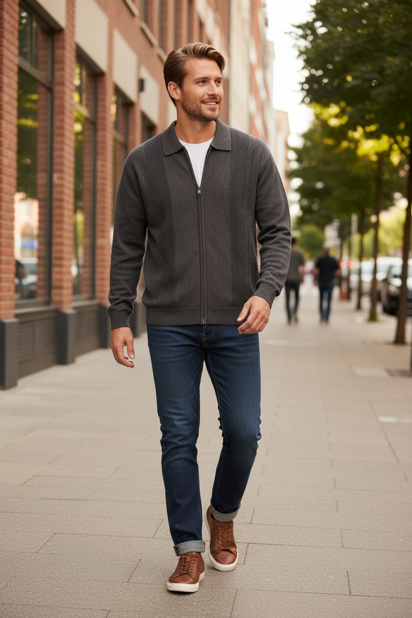 Charcoal Grey Tradewinds By Ansett Full Zip Jacket