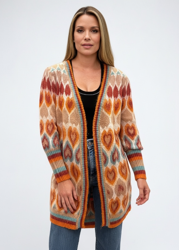 Dusty Heart Fluffy Oversized Cardigan