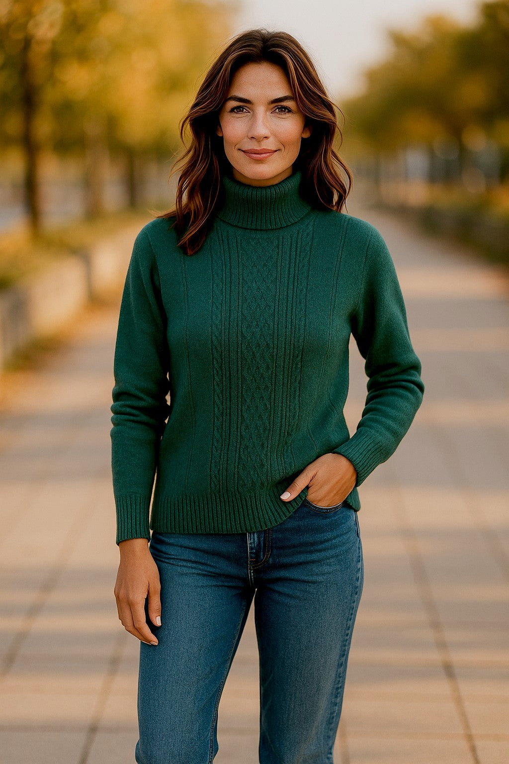 Forest Green - McDonald Possum Merino Fur Polo Neck Jumper