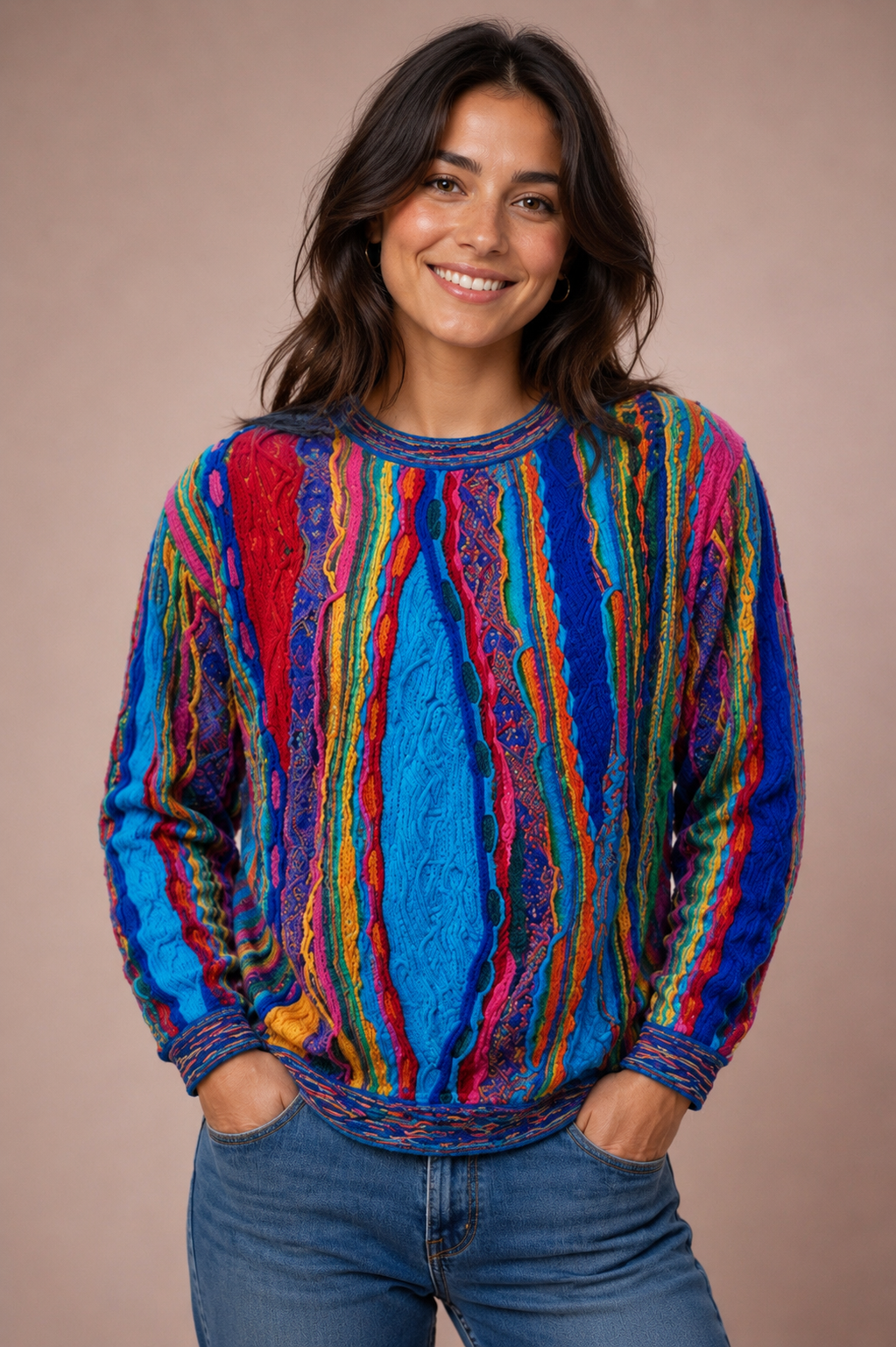 Crown - Bright Sweater Jumper Merino Wool 3D Geccu Knitwear