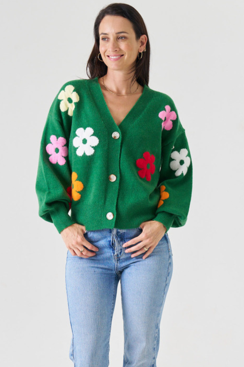 Green Flower Cardi
