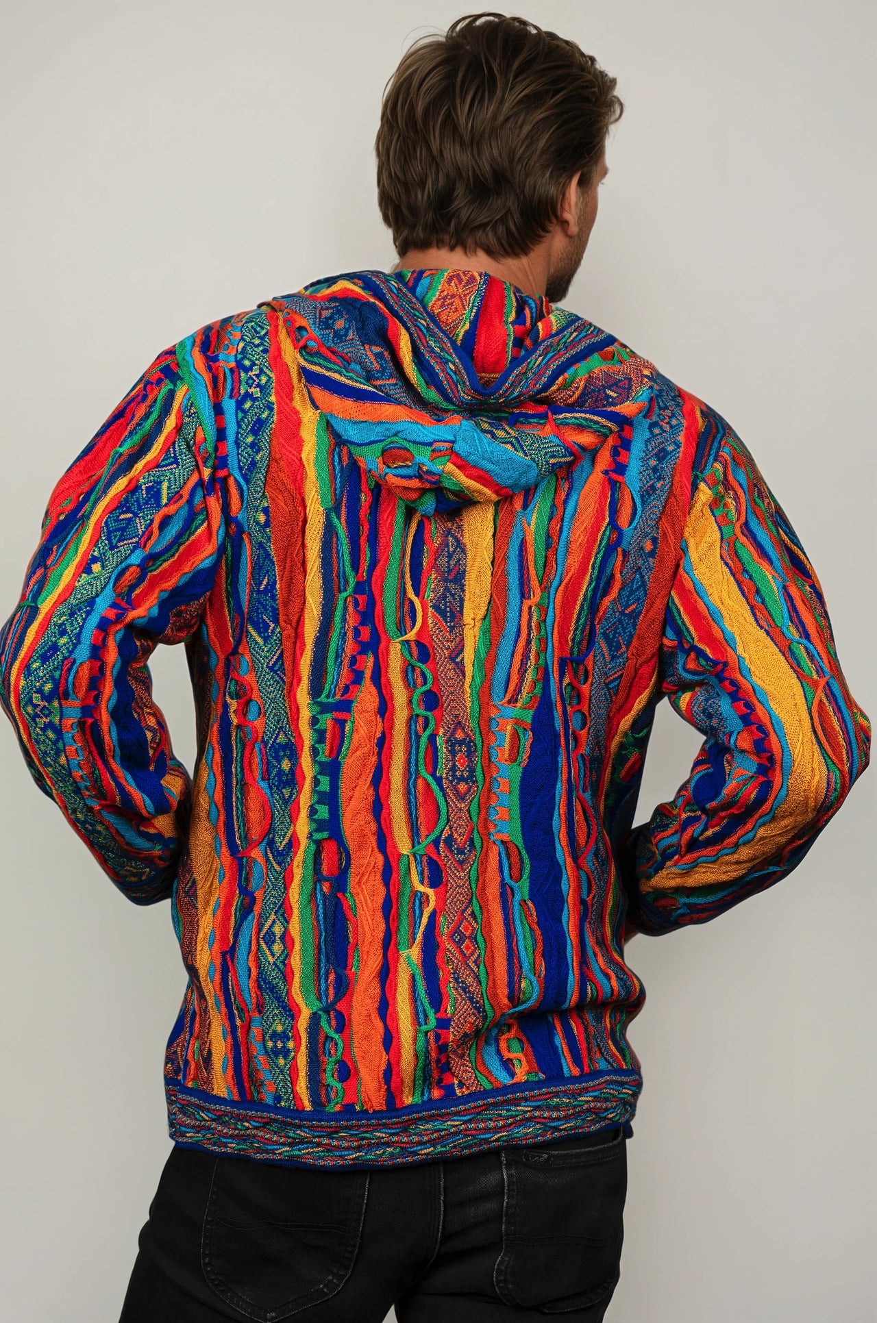 Kanga - Bright Zip Hood Sweater Jacket Merino Wool 3D Geccu Knitwear