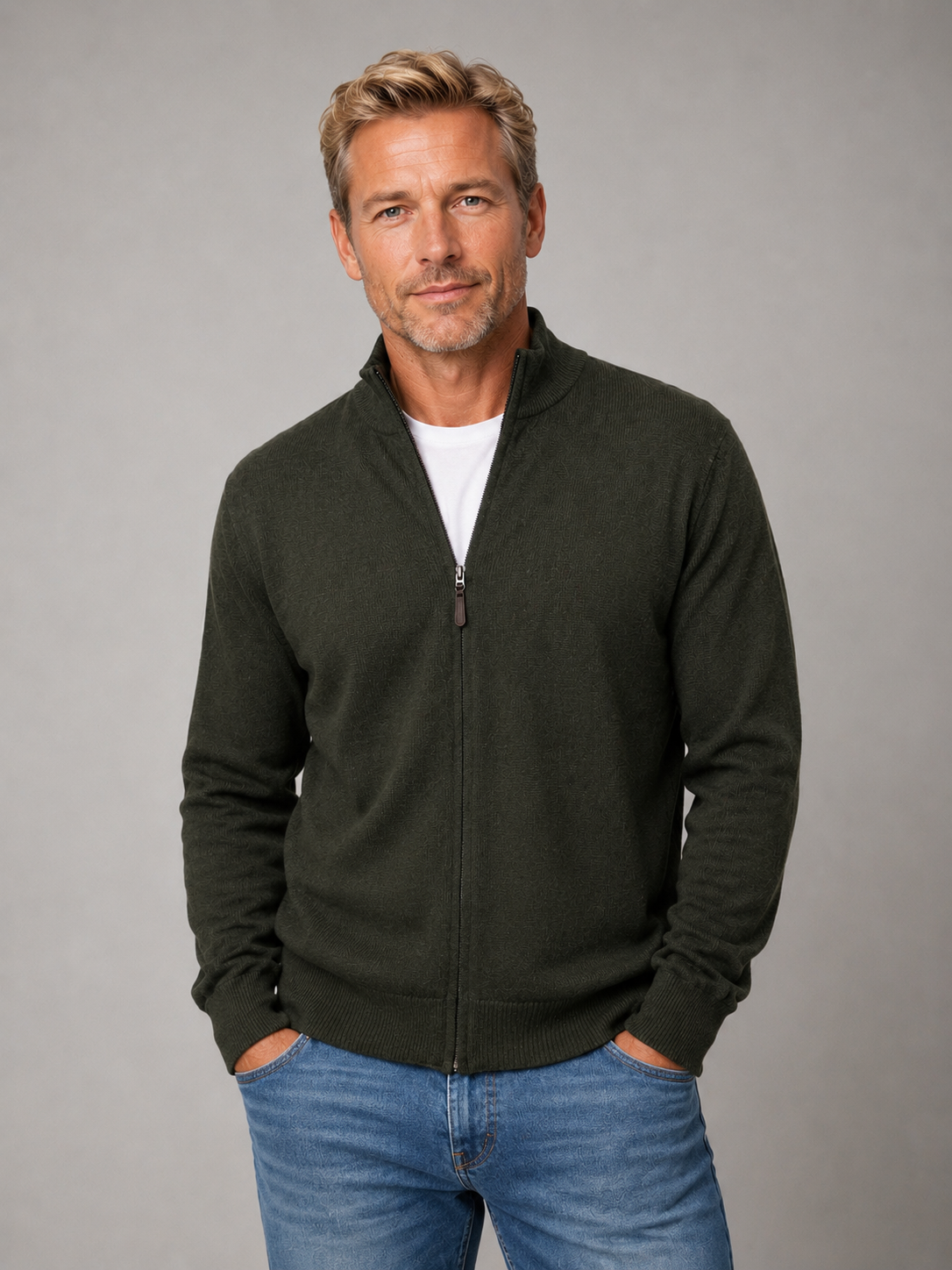 Ansett Men's Merino Wool Jacket - Olive