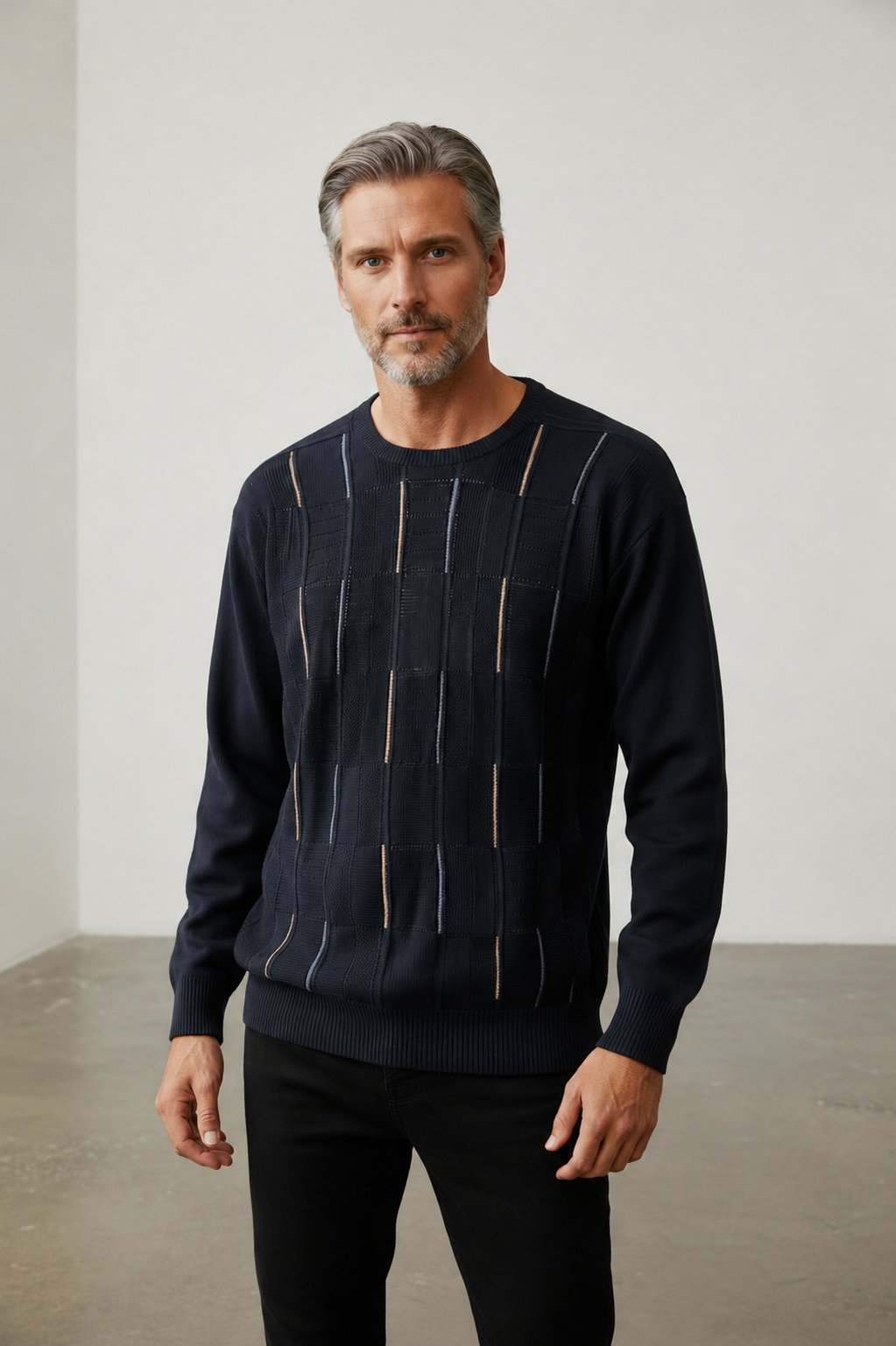 9252 Navy Crew Neck Jumper - Tradewinds By Ansett