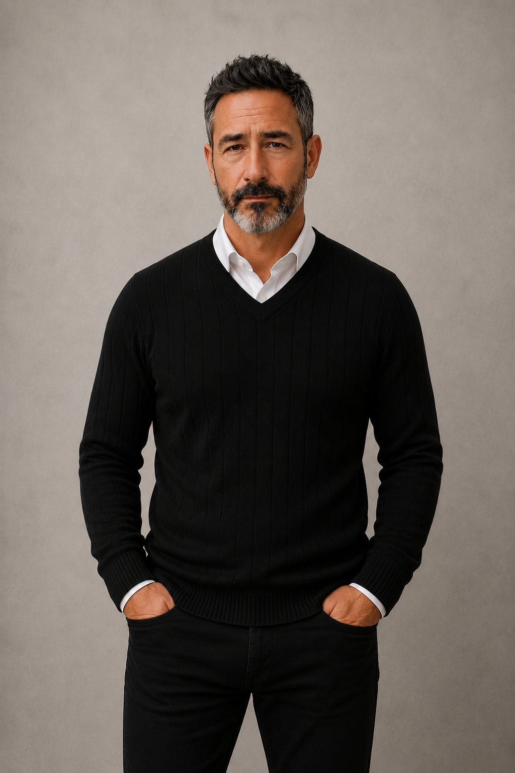9493 Black V Neck Jumper - Tradewinds By Ansett
