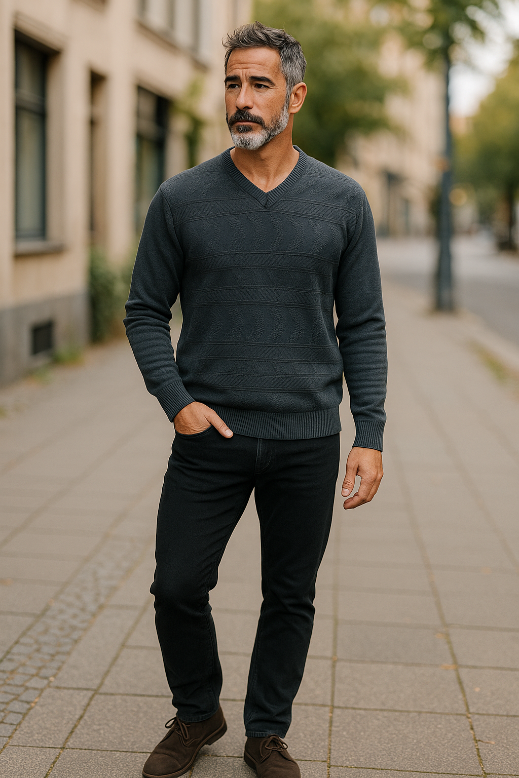 9463 Airforce Blue V Neck Jumper - Tradewinds By Ansett