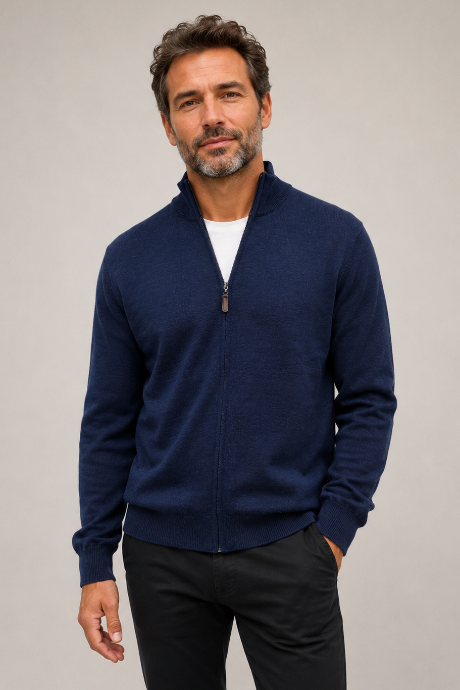 Ansett Men's Merino Wool Jacket - Denim Blue
