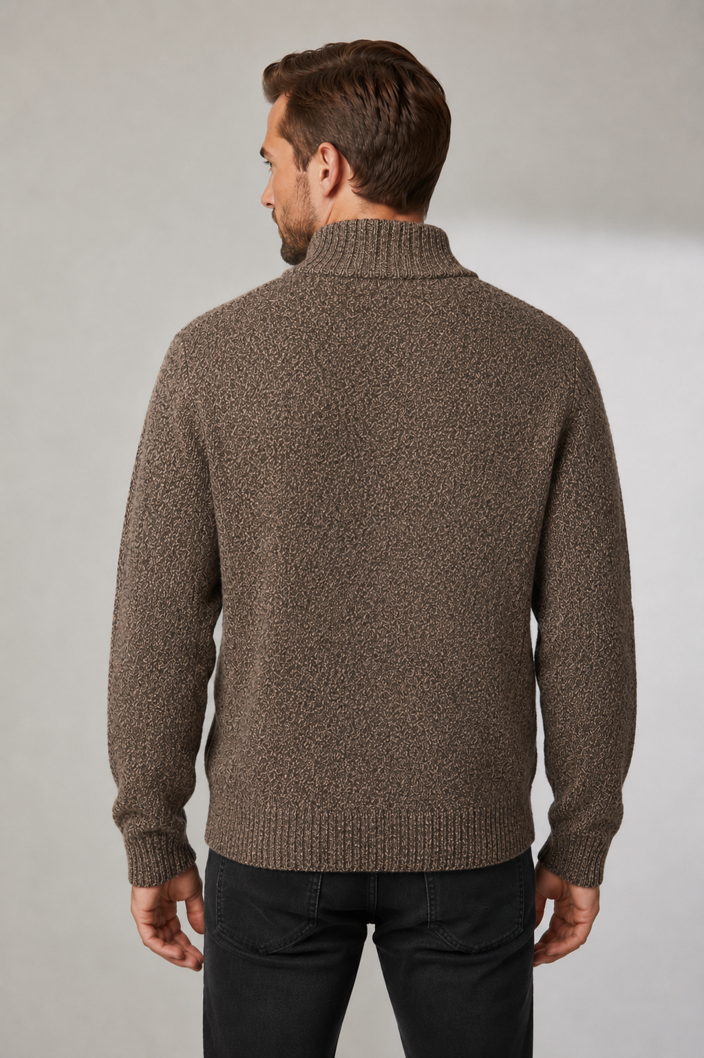 Ansett Men's Pure Wool Zip Jacket - Tan Marble