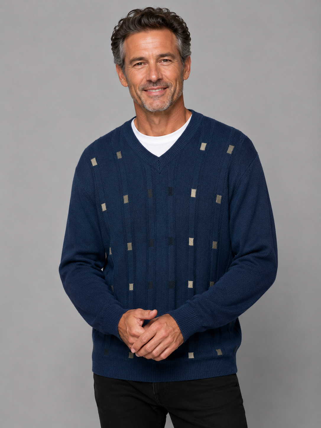 Mens V Neck Jumper - Tradewinds By Ansett - Airforce