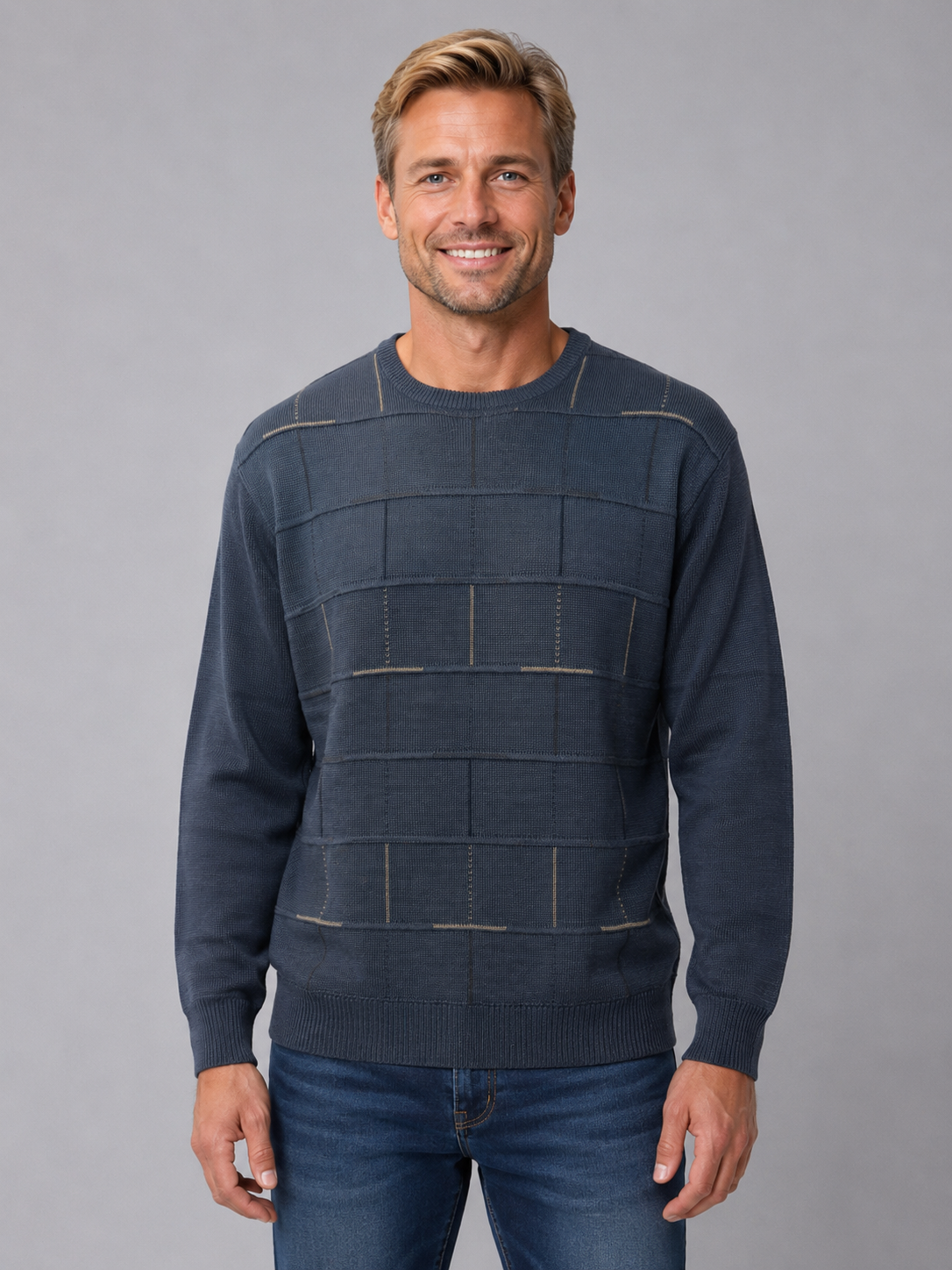Ansett Mens Crew Neck Jumper - Tradewinds By Ansett - Airforce