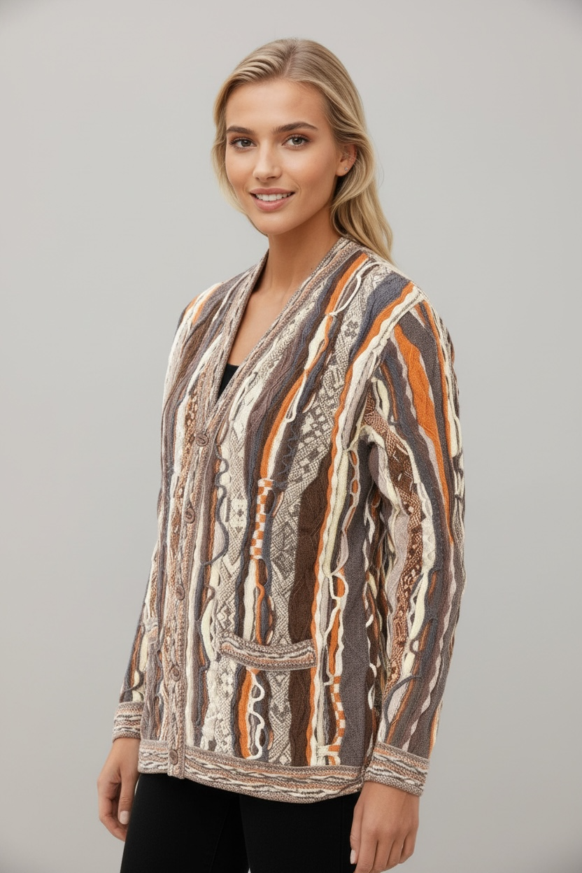 Force - Uluru V Cardigan Merino Wool 3D Geccu Knitwear