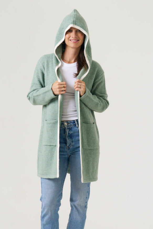 Mint Green With White Trim Oversized Hoodie