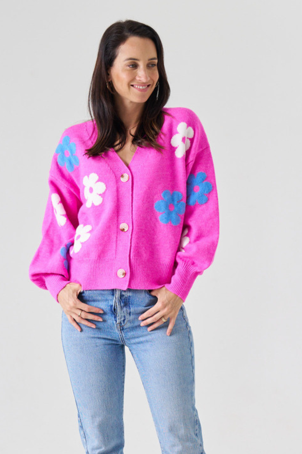 Pink Flower Cardi