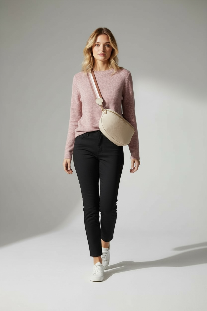 Mocha Vegan Leather Sling Crossbody Bag