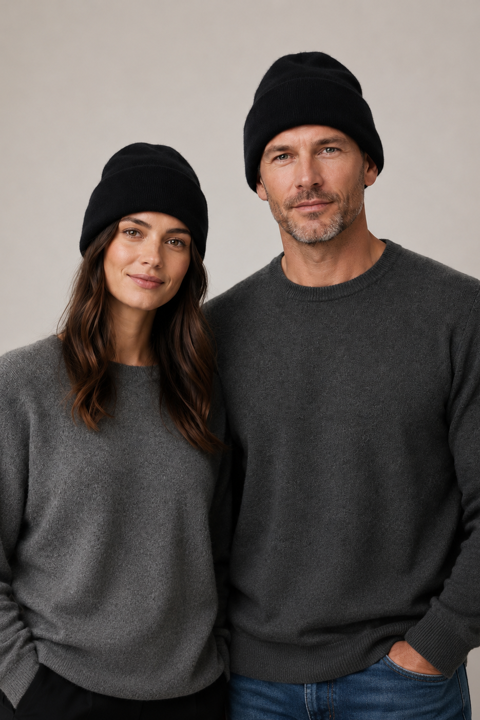 Black Possum Fur Merino Tubular Beanie