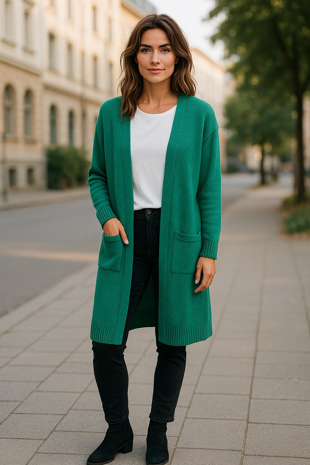 Green Womens Long Winter Coat