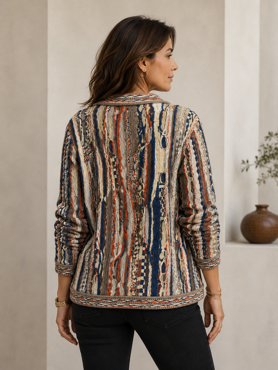 Force - Uluru V Cardigan Merino Wool 3D Geccu Knitwear