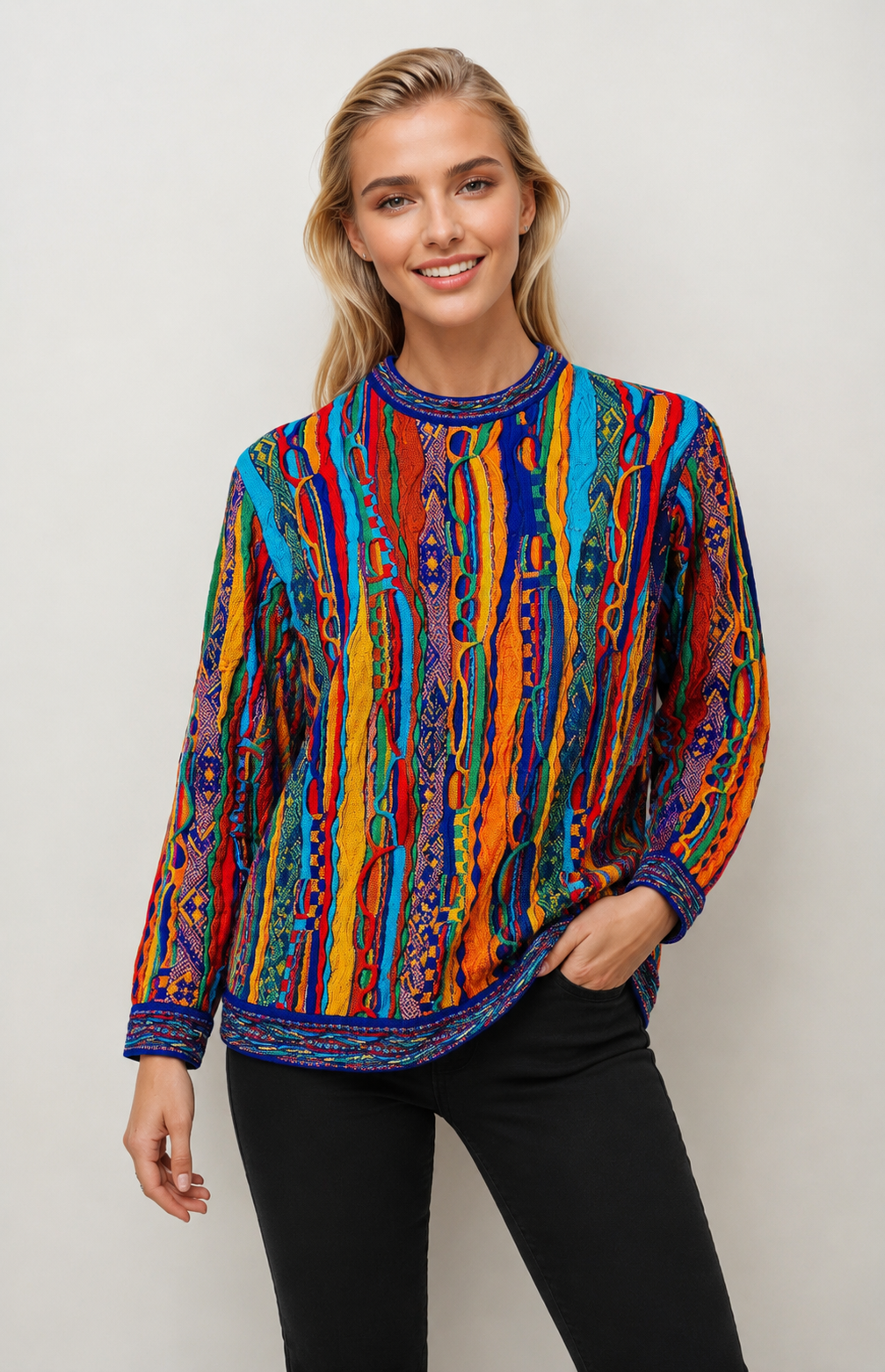 Women’s Colourful Merino Wool Knit Sweater Jumper – Geccu Kanga