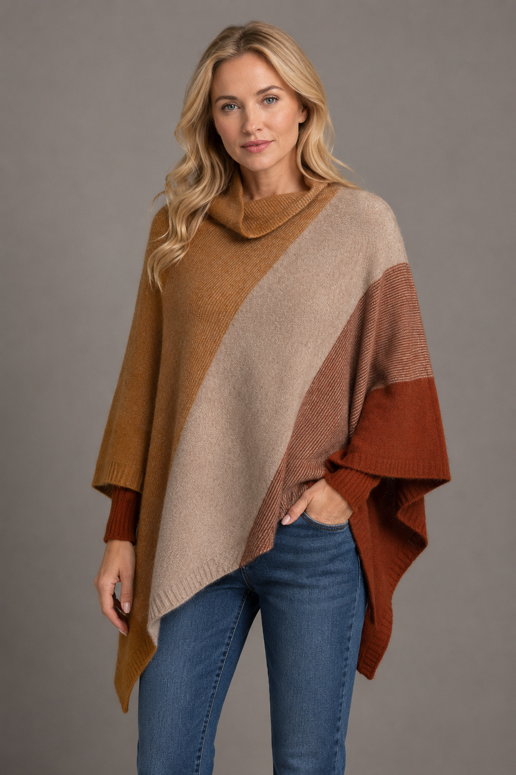 Women’s Possum Merino Wool Poncho Ombre - Harvest