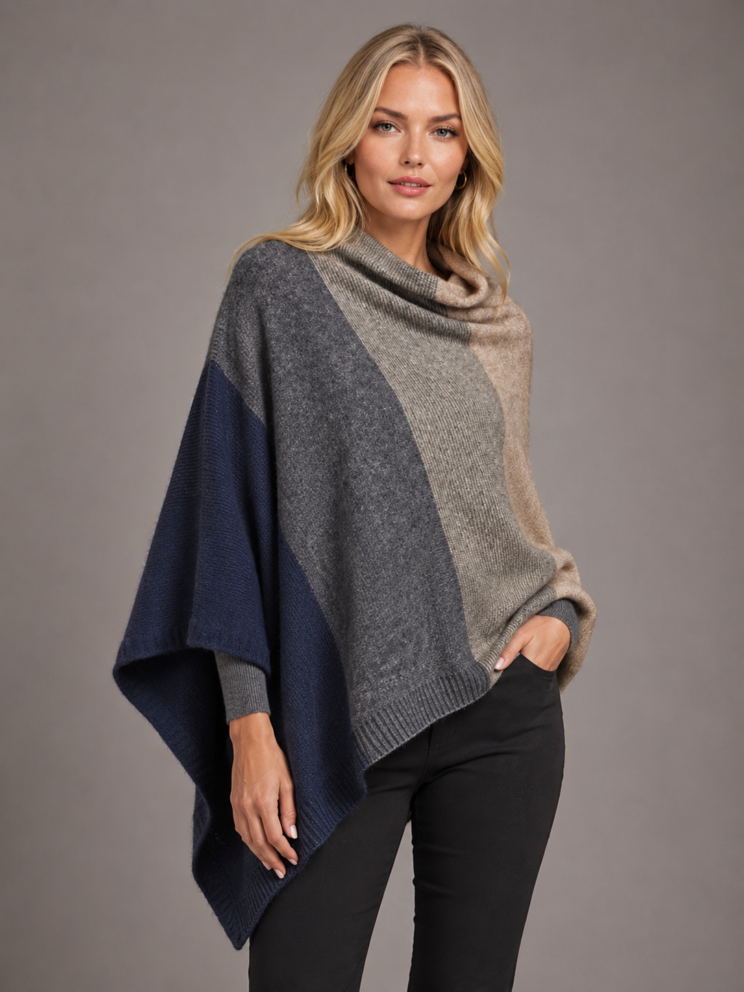 Women’s Possum Merino Wool Poncho Ombre - Dapple