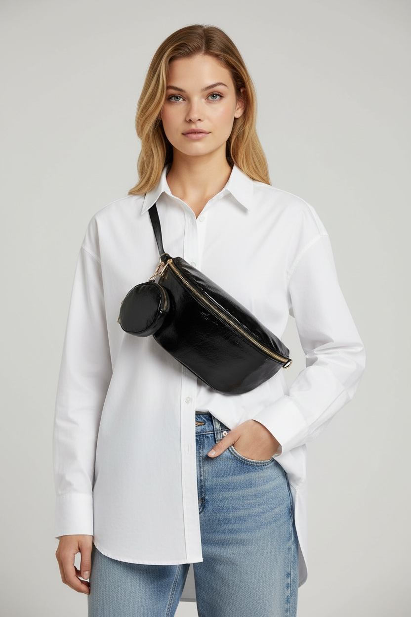 Black Sling Crossbody Bum Bag