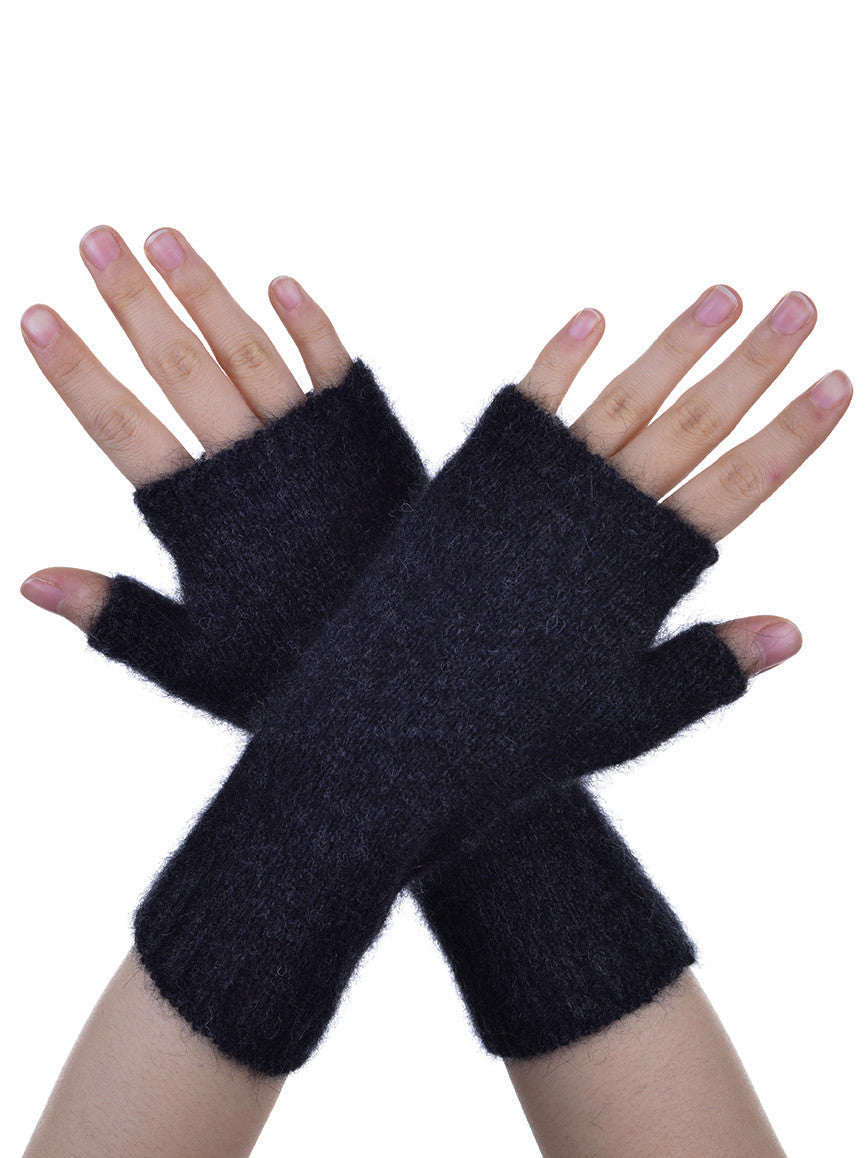 Charcoal Possum Merino Short Plain Glovelet