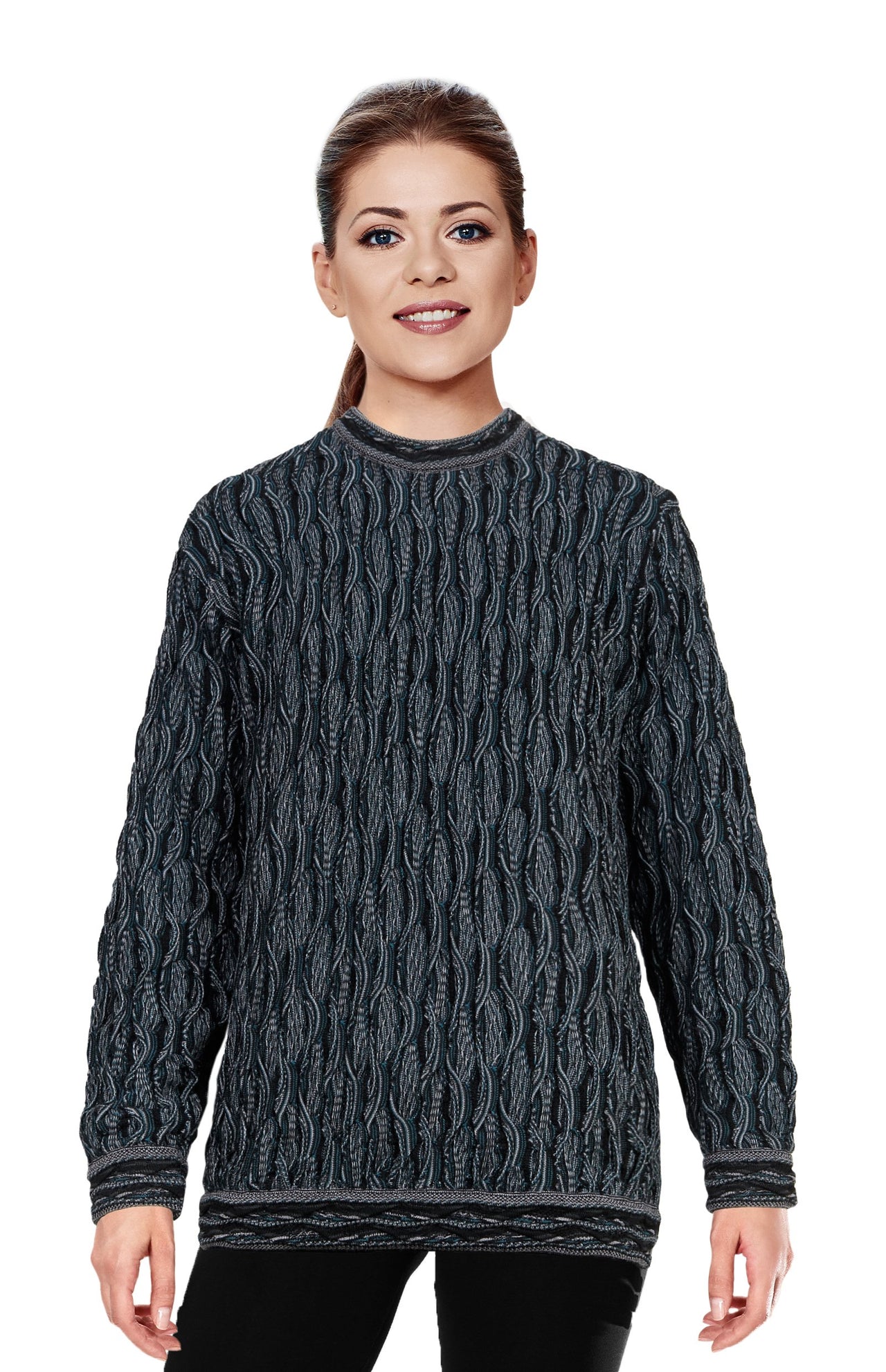 Wave - Black Sweater Geccu 3D Multi Colour
